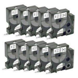10x Dymo S0720530 (45013) Label tape zwart op wit 12 mm - Huismerk