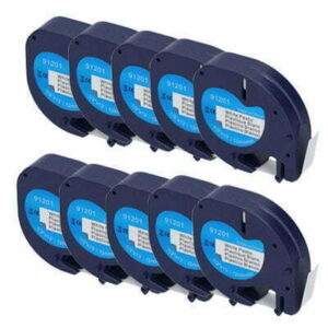 10x Dymo S0721610 (91201) Label tape wit plastic 12 mm - Huismerk